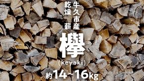 牛久市産 乾燥 薪 欅 ( けやき ) 約14kg～16kg 天然木 マキ 乾燥薪 広葉樹 キャンプ アウトドア 焚火 焚き火 薪ストーブ 暖炉 たき火 野外 屋外 バーベキュー薪 ピザ窯の薪 グリル焼 [DP009us]