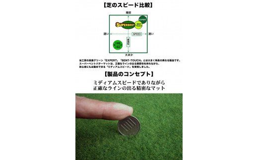 PGS144　ゴルフ練習用・SUPER-BENT スーパーベントパターマット45cm×3ｍ（距離感マスターカップ付き）（シンプルセット）【TOSACC2019】〈高知市共通返礼品〉