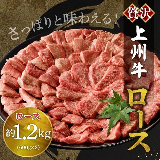 牛肉 ロース 【上州牛】 1.2kg（600g×2パック）   群馬県 千代田町 国産 牛肉 ブランド牛 精肉 肉 お肉 焼肉 バーベキュー BBQ キャンプ アウトドア 食品 冷凍便 グルメ お取り寄せ グルメ 送料無料