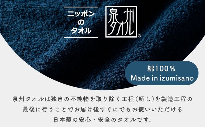015B632 濃色カラー バスタオル 4枚セット（ネイビー＆ブルーグレー 各2枚）【泉州タオル 国産 吸水 普段使い シンプル 日用品 家族 ファミリー】