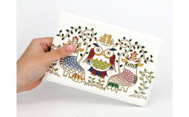 【文庫屋大関】パーソナルホルダー　ふくろう【皮革工芸品】 民芸品 雑貨 日用品 文房具 革小物 牛革 ファイル ケース 