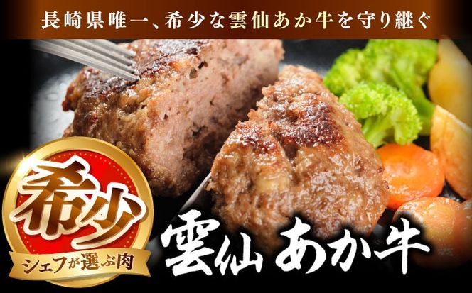 【希少】雲仙 あか牛 ハンバーグ 3個 (150g×3個) / 加熱済 国産 長崎和牛 牛 牛肉 加工品 冷凍 / 南島原市 / 株式会社高田牧場[SGQ004]