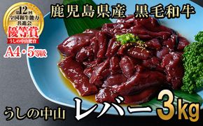 うしの中山 A4・A5等級黒毛和牛 レバー 計3kg（500g×6P）c0-133