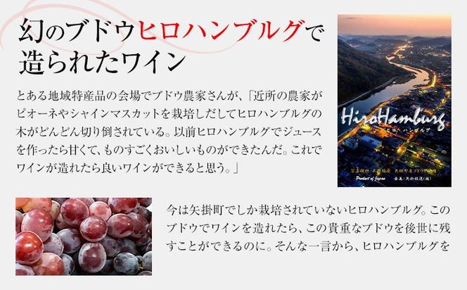 酒 日本ワイン 750ml 2本 矢掛放送 岡山県矢掛町《30日以内に出荷予定(土日祝除く)》 酒 ワイン 国産 ヒロハンブルグ 赤ワイン 国産 ブドウ 100％---osy_cyhwine_30d_26_44000_2---