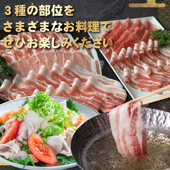 契約農場ですくすく育った宮崎ポーク極豚上しゃぶしゃぶ食べ比べセット 2.7kg（豚肉 豚 豚バラ バラ モモ ロース しゃぶしゃぶ用 宮崎県）