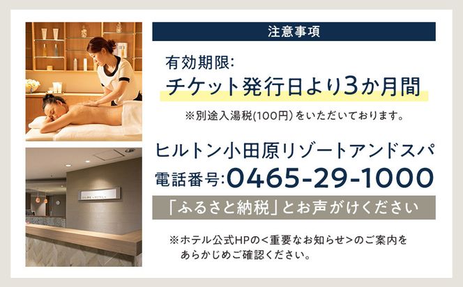 【自分へのご褒美に！】スパトリートメント60分★温泉またはプール利用券つき★【スパトリートメント60分 温泉またはプール利用券つき 温泉 プール 屋内プール 屋外プール サウナ バーデゾーン 天然温泉 神奈川県 小田原市 】 142069_BG003