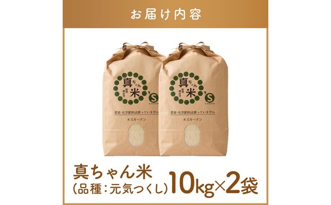 【G2-007】【令和7年産】農薬・化学肥料不使用 真ちゃん米 20kg