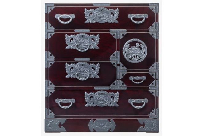 仙台箪笥 手許箪笥 木地呂漆塗り (申込書返送後、3ヶ月～8ヶ月程度でお届け) [仙台箪笥 タンス たんす 小型 高級 工芸品 伝統]|06_kyk-230101