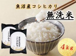 T-04【令和7年産】魚沼産コシヒカリ 無洗米 4kg 米 コメ こしひかり 精米 ブランド米 お取り寄せ 十日町市