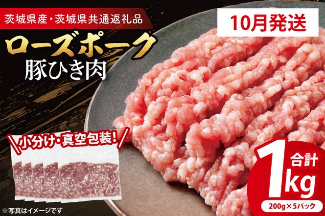 【発送時期が選べる・小分け・真空パック】 国産豚肉 豚ひき肉 200g×5p (1kg) ( 茨城県共通返礼品・茨城県産 ) ブランド豚 ローズポーク 茨城 国産 豚 豚肉 豚挽肉 豚挽き肉 挽肉 ひき肉 豚ミンチ ミンチ ハンバーグ 冷凍 発送時期が選べる 小分け 真空パック