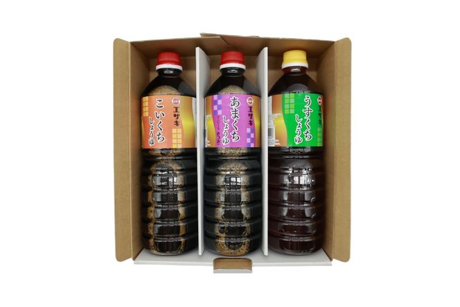AJ476 醤油 (甘口1L・濃口1L･淡口1L）3本セット [ 醤油 しょうゆ 甘口 濃口 淡口 薄口 九州 島原みそ株式会社 長崎県 島原市]