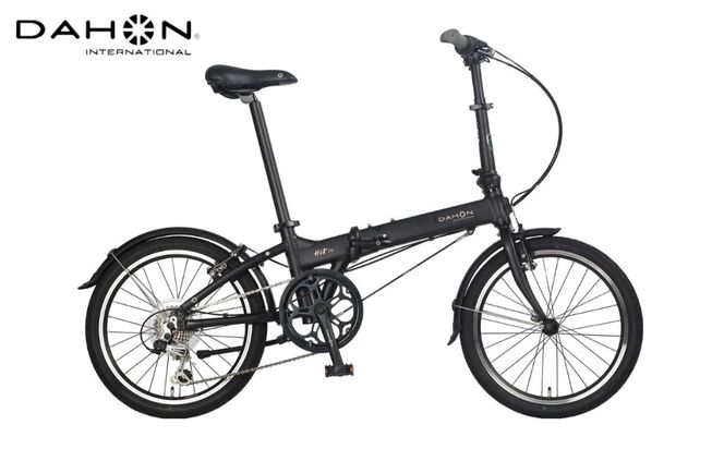40年の歴史をもつ米国ダホン社の高性能折り畳み自転車 DAHON Intl HIT D6  Matt Black / 簡単　コンパクト　折り畳める　独自技術　軽量　アルミフレーム　6段変速　20型　黒　マットブラック　人気　三重県　四日市市