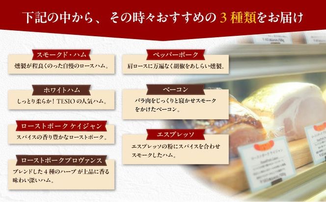 【ふるさと納税限定】TESIOの自家製ブロックハム3種セット (各800g) 豚肉 ブロック ハム 詰め合わせ ギフト沖縄市 / TESIO[BCAD006]