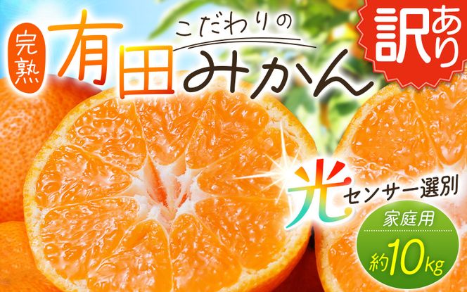 【訳あり】農家直送 有田みかん 約10kg ご家庭用 サイズ混合 ※2026年11月～2027年1月に順次発送予定（お届け日指定不可）※北海道・沖縄・離島への配送不可　訳ありみかん 温州みかんイズ混合 訳ありみかん 温州みかん 有機質肥料100% ふるさと納税 柑橘 有田 産地直送【nuk138F】