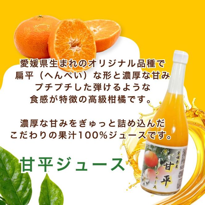 清見ブレンドジュース 甘平ジュース ストレート 各720ml × 3本 6本セット 中山農園 みかん 蜜柑 清見 プリンセス 甘平 ジュース ストレートジュース ミックスジュース オレンジジュース 100％ フルーツ ストレート  柑橘 果汁 無添加 農家直送 産地直送 数量限定 国産 愛媛 愛南 なくなり次第終了