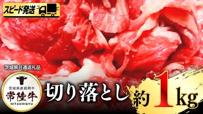 【 スピード 発送 】 常陸牛 切り落とし 1kg (茨城県共通返礼品)[AI06-NT]