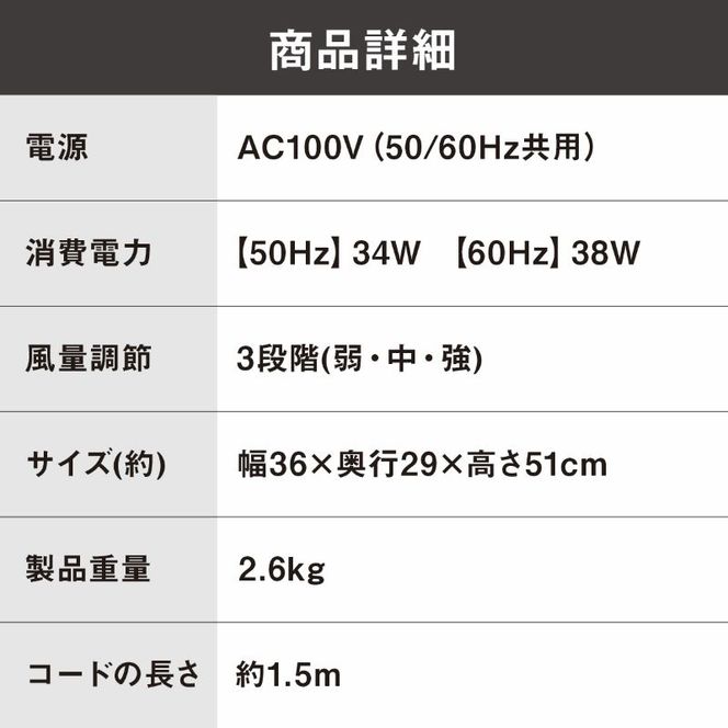 壁掛け扇 メカ式 WFM-306-W アイリスオーヤマ 