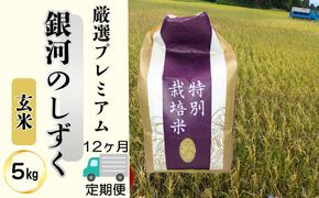 ＜令和8年産予約受付＞【12ヶ月定期便】銀河のしずく 厳選プレミアム 玄米 5kg 【2531】