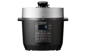 電気圧力鍋 東芝 RCP-30R(K) 家電 キッチン家電 人気 高圧力調理1.8気圧 時短調理 自動調理 簡単 炊飯 炒める 煮る 低温調理 無水調理 保温 1台8役 調理容量2L 満水容量3L 定番メニュー ハンバーグ カレー 角煮 スープ 筑前煮 おすすめ ブラック