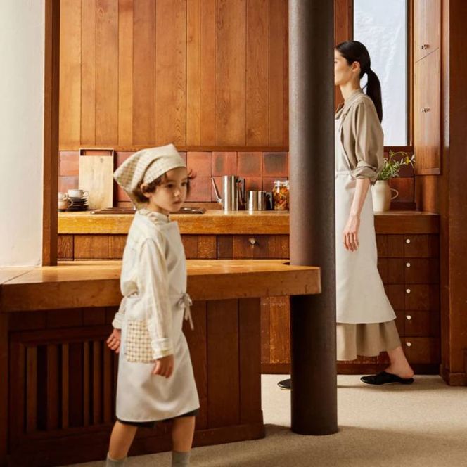 wsg0078 エプロン eterble life Calm parent－child Apron／エターブルライフ カルム 親子ペア サンド
