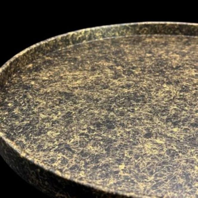 木製 丸トレイ 乱糸（マット仕上げ）漆黒［NF68］ 303446_CU90034VC04