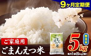 【9ヶ月定期便】 米 無洗米 ごまんえつ米 5kg 5kg×1袋 米 こめ 定期便 家庭用 備蓄 熊本県 長洲町 くまもと ブレンド米 熊本県産 訳あり 常温 配送 《お申込み翌月から出荷》---ng_gmntei_5kg_103500_mo9---