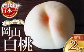 【2026年先行予約】 岡山白桃 2kg 化粧箱入り・贈答用 高級 白桃 花田青果【7月下旬～9月下旬まで順次発送予定】/ 桃 もも モモ 果物フルーツ 贈答品 贈り物 岡山県【hnds001】
