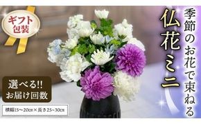 季節のお花で束ねる仏花ミニ 花 花束 仏花 生花 お供え 【 定期便 も選べる】 6回 12回 [CT023ci00]