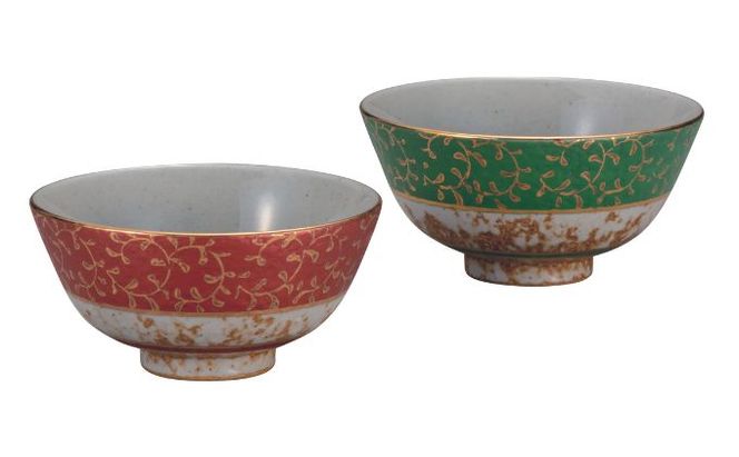 九谷焼　 組飯碗　金唐草　a02 食器 キッチン雑貨 キッチンアイテム 雑貨 食卓 テーブルコーディネート ペア茶碗 夫婦茶碗 