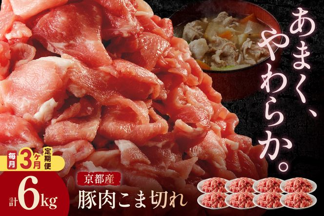 【3ヶ月定期便】京都産こだわりの豚肉 こま切れ　2kg （250g×8パック）　TN00018