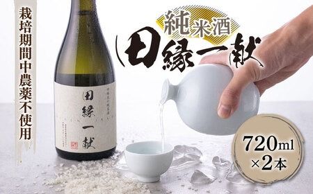 無農薬で育てたお米で作った 日本酒 『田縁一献（でんえんいっこん）』 純米酒 720ml×2本 糸島市 / NPO法人田縁プロジェクト [AUM001] 酒 日本酒 純米酒 720ml 2本 セット ギフト 贈り物