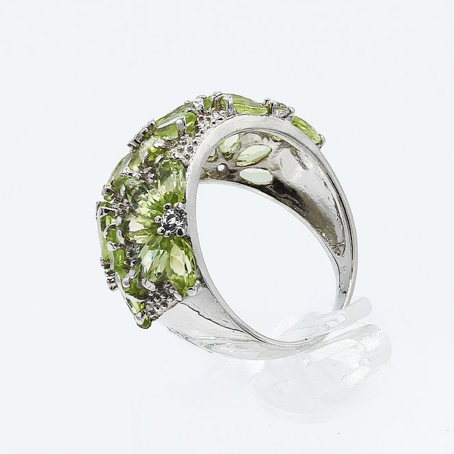 ペリドット リング ４.0ct SV925 (12505) 指輪 リング ペリドット ホワイトトパーズ シルバー ジュエリー アクセサリー 山梨県 甲斐市 BR-72