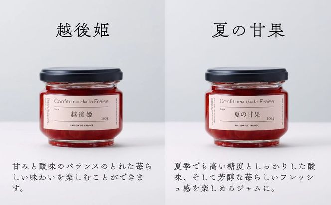 【MAISON DE FROUGE】苺専門店がお届けする季節の自家製苺ジャムセット（2種・各100g） [ 京都 いちご 苺スイーツ専門店 あまおう さちのか 紅ほっぺ おいCベリー 人気 おすすめ ジャム ギフト お取り寄せ 通販 送料無料 ふるさと納税 ] 261009_B-VV04