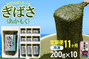【定期便11ヶ月】ぎばさ(あかもく) 200g×10個セット 海藻 男鹿市 秋田県 [ぎばさ あかもく 海藻 磯の香り 強い粘り フコイダン フコキサンチン 高栄養価 食物繊維 シャキシャキ食感 秋田県 男鹿市]|23_ogn-241011