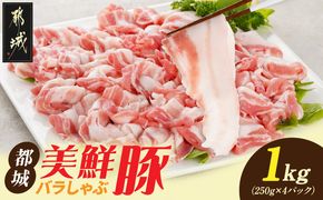 都城美鮮豚バラしゃぶ1kgセット(250g×4パック)_AA-5401_(都城市) 都城美鮮豚 バラしゃぶ 250g×4 ミルフィーユ鍋 しゃぶしゃぶ 炒め物 丼もの
