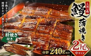 三河一色産 うなぎ蒲焼き 中2尾 うなぎ 鰻 かば焼き タレ付き セット 簡単調理 冷凍