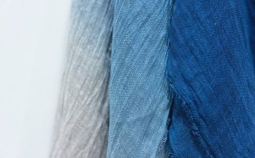 石垣島の藍染工房 島藍農園 大判リネンストール（グラデーション） KB-168-gra