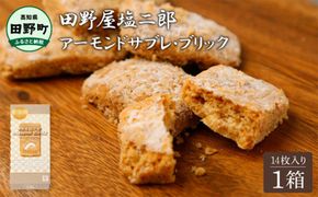 ★田野屋塩二郎完全天日塩★ アーモンドサブレ・ブリック 14個入り 田野屋塩二郎 天日塩 お菓子 洋菓子 焼き菓子 スイーツ アーモンド ほろほろ 美味しい お取り寄せ