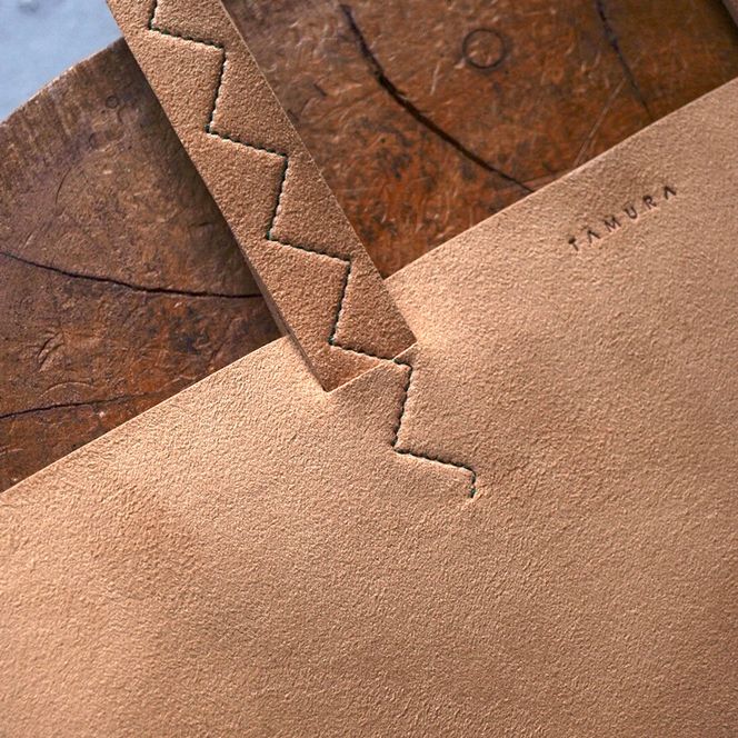 トートバッグ (キャメル) Ultrasuede (R)｜人工皮革 服飾雑貨 メンズ レディース 男女兼用 田村製作所 大阪府守口市 [2584]