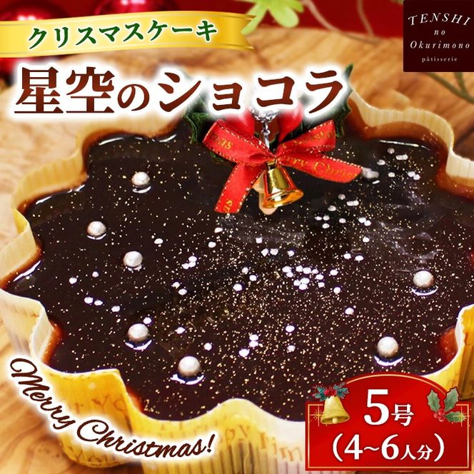 クリスマスケーキ　星空のショコラ 5号 4-6人分　パティスリー天使のおくりもの ※離島への配送不可 ※2025年12月上旬～12月下旬頃に順次発送予定