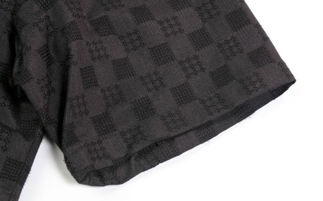 サマーシャツ（ブラック / メンズ）琉球織物 両面浮花織 ファッション フォーマル カジュアル 冠婚葬祭 / 沖縄市 FABRIC SHOP MINAMI[BCCS009]