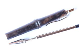 【吉羽ろくろや】ろくろ細工 黒柿ボールペン※クレジット決済限定※ 民芸品 工芸品 雑貨 