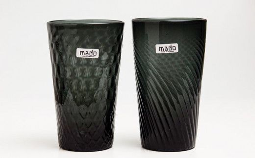 madoタンブラーL（ダイヤ柄・モール柄）2個セット　スモーキーブラック