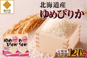 《令和7年産》12ヶ月連続お届け!ゆめぴりか10kg | 特A 白米 ブランド米 米 こめ コメ お米 ご飯 ごはん 単一米 滝川市 北海道 北海道産 道産 北海道米 定期便 生活応援 送料無料 おすすめ 人気 お弁当 贈答