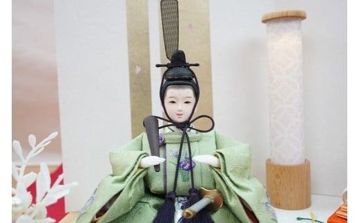 （ 数量限定 ）手の平サイズひな人形 『碧の夢手鞠』 人形作り40年 “平安天鳳”作 丹後ちりめん 人参草木染め 匠 手作り コンパクト 大切 こども ひな祭り 木製 今どき かわいい おしゃれ モダン にんじん 雛人形 ミニチュア 贈り物 京都 人形 着物 子供 孫 ふるさと納税限定 碧南市 H067-159