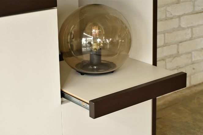 クーガ 118 カウンター ドア【完成品 レトロ モノトーン ワイド 収納家具 扉収納】(H062331)