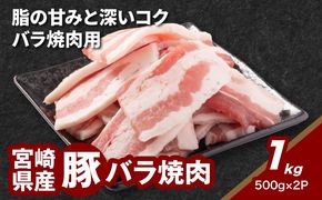 宮崎県産豚バラ焼肉 1kg K16_0186