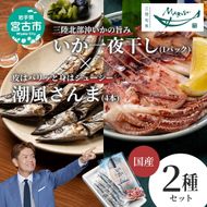 【宮古市】いか一夜干し1p・潮風さんま4本 2種セット