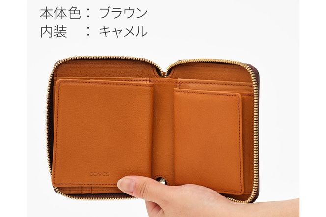 SOMES ラウンド 二つ折り 財布 (ブラウン) WF-27 [ソメスサドル 北海道 砂川市 12260677-b] ソメス メンズ レディース ウォレット さいふ サイフ 本革 革 革製品 革財布 レザー