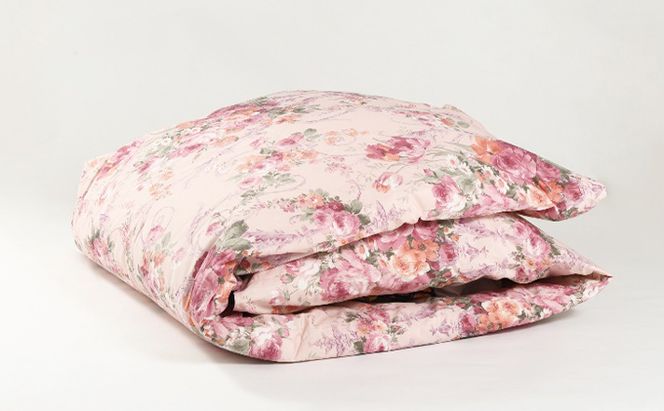 【春夏用】洗える羽毛肌掛け布団シングルダウン90％0.3kgダウンケット洗濯できる花柄ピンク日本製 寝具 軽量 抗菌 消臭 